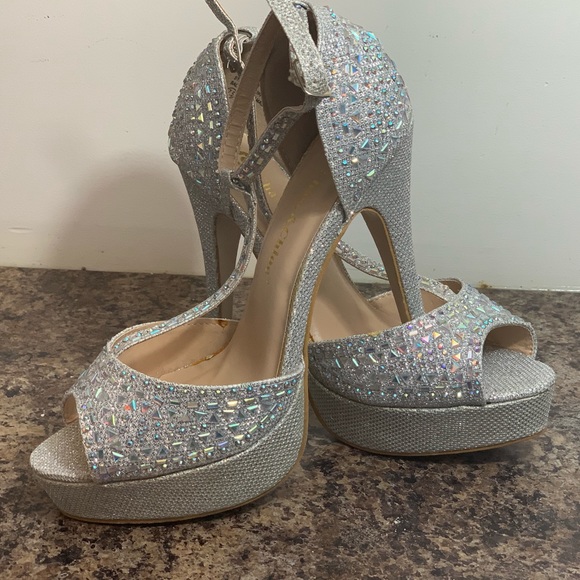 Silver Jeweled High Heels - Picture 2 of 5